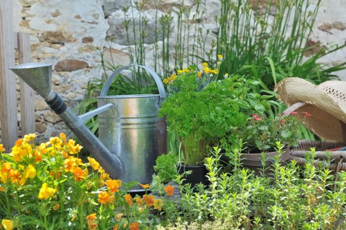 Professional gardener maintaining a landscape garden in Twickenham